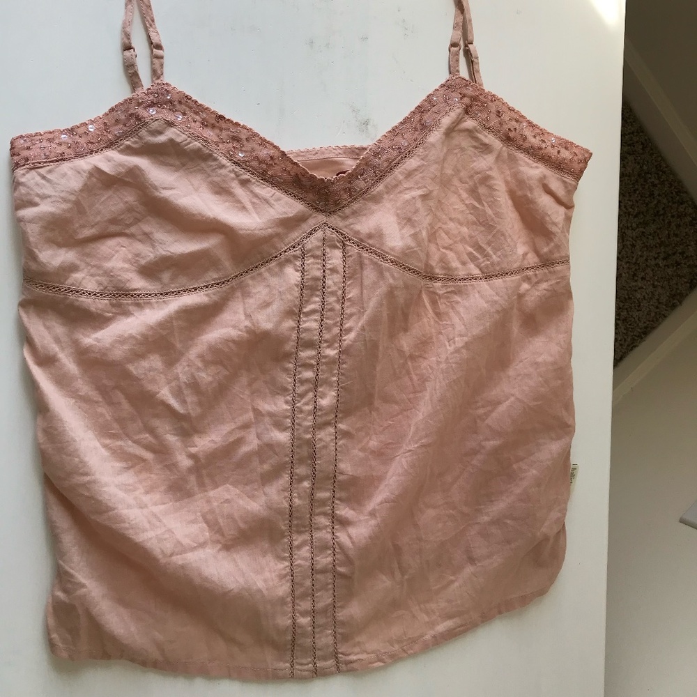 VINTAGE Hollister cotton sequin tank Cami Tank Top Strappy New rare Y2K